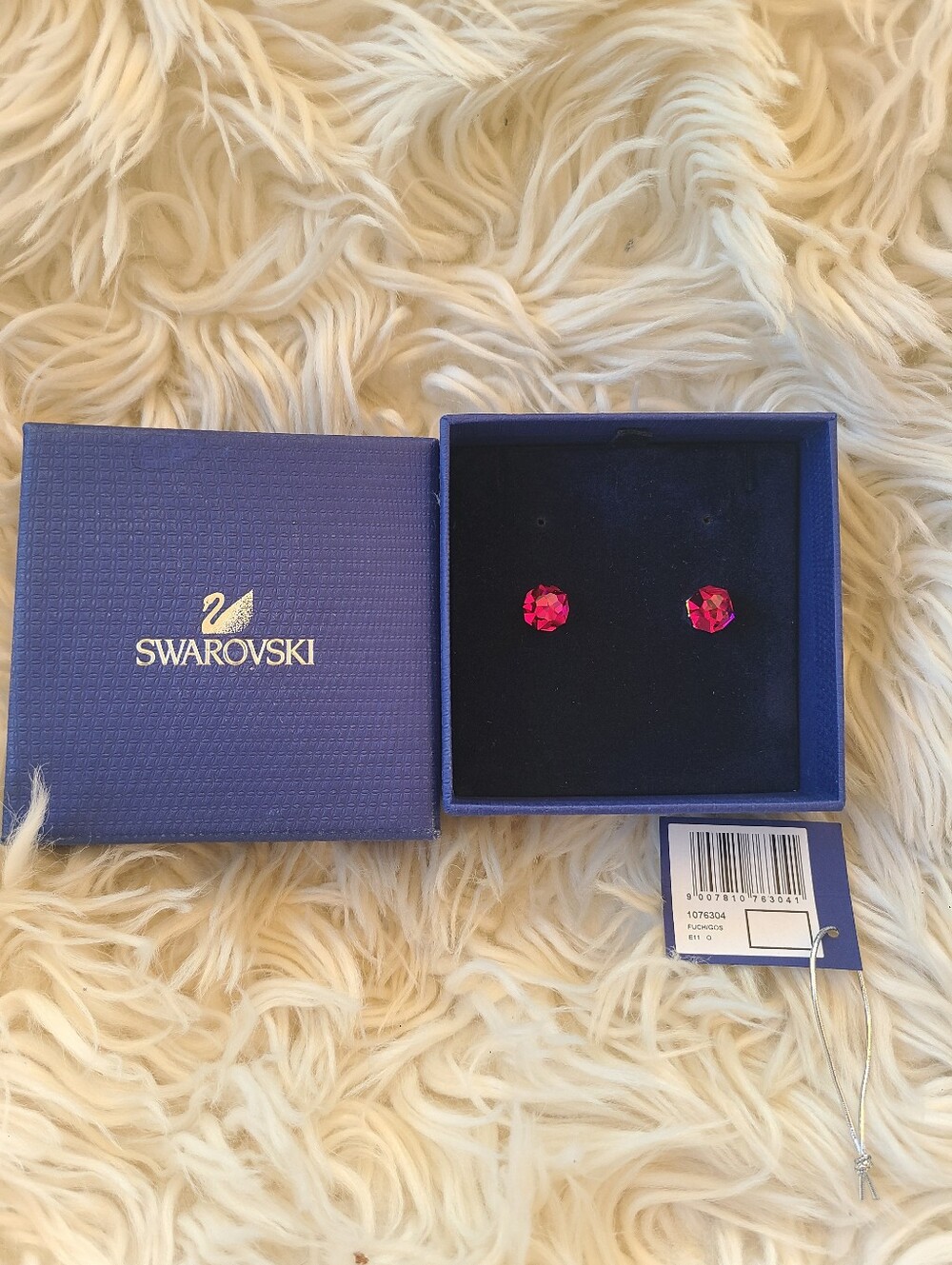 Very Rare Swarovski Nuts Stud Earrings Fuchsia (Style 1076304)- Like New
